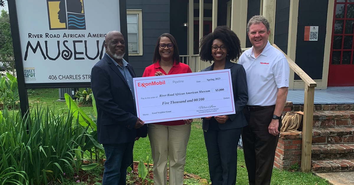 River Road African American Museum check presentation