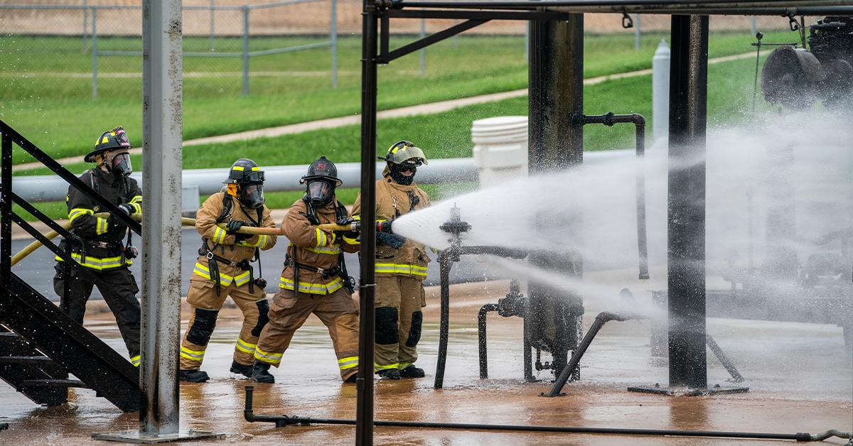 First responders participating in a simulated release