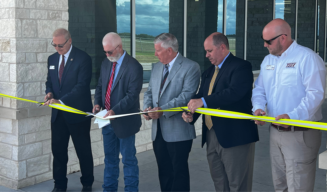 TEEX complex building ribbon cutting